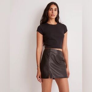 NWOT Madewell Leather Mini Skirt - Black - 0